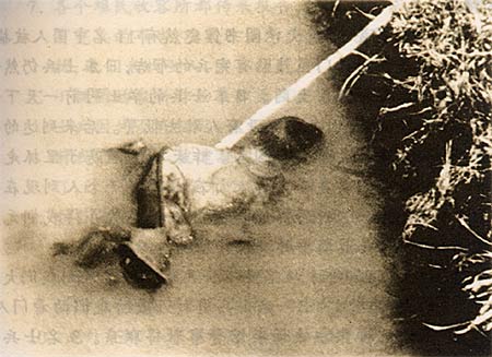 图文：中国士兵遭杀害后又被日军扔进水塘