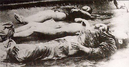 图文：被日军集体屠杀的市民尸体